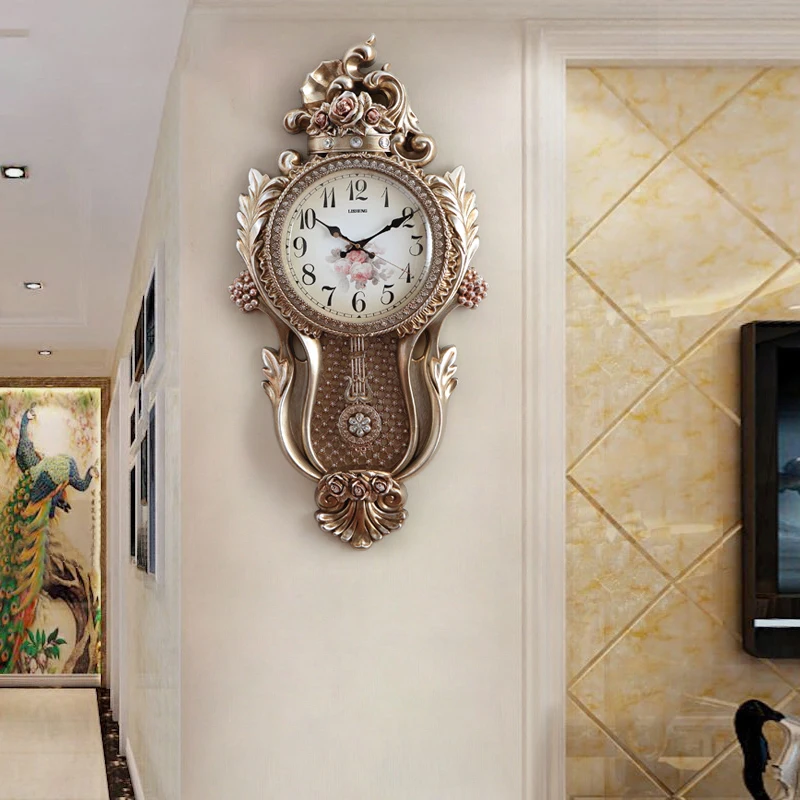 

Nordic Large Wall Clock Vintage Creative Living Room Decoration Wall Watches Home Decor Luxury Mute Clock Mechanism Zegary Gift