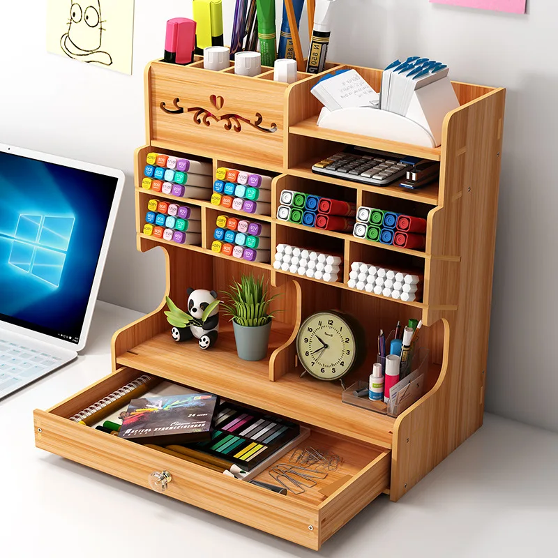 

Pencil Organizer Stationery Holder Pencil Storage Box Student Desktop Rack Office Stand Case Large Capacity Supplies Collection