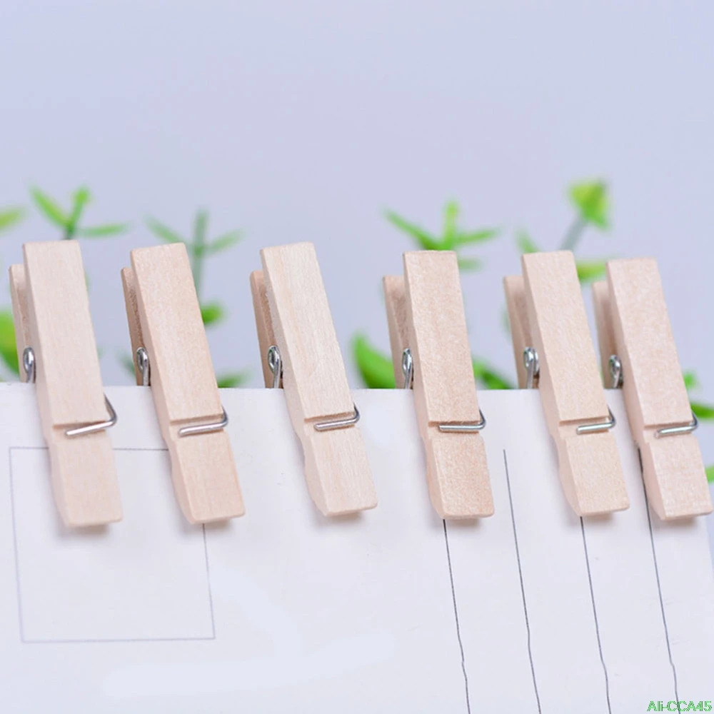 

50 шт. натуральный мини весна деревянные зажимы одежда фотобумага Пег контактный прищепка ремесло зажим вечерние школьная сумка украшения 3,...