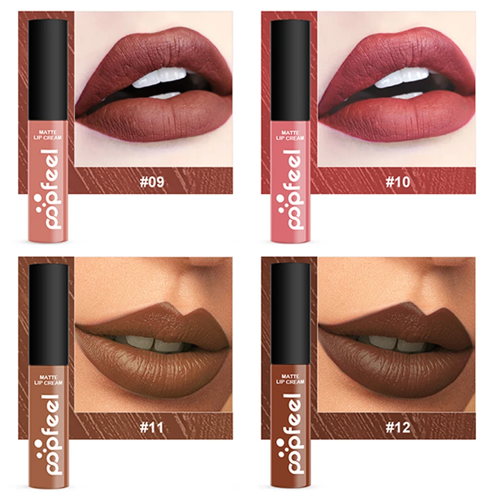 24 Hours Long Lasting liquid Lipstick Matte Lip Tint Waterproof Velvet Sexy Gloss Makeup Lipgloss Cosmetic 12 Color | Красота и