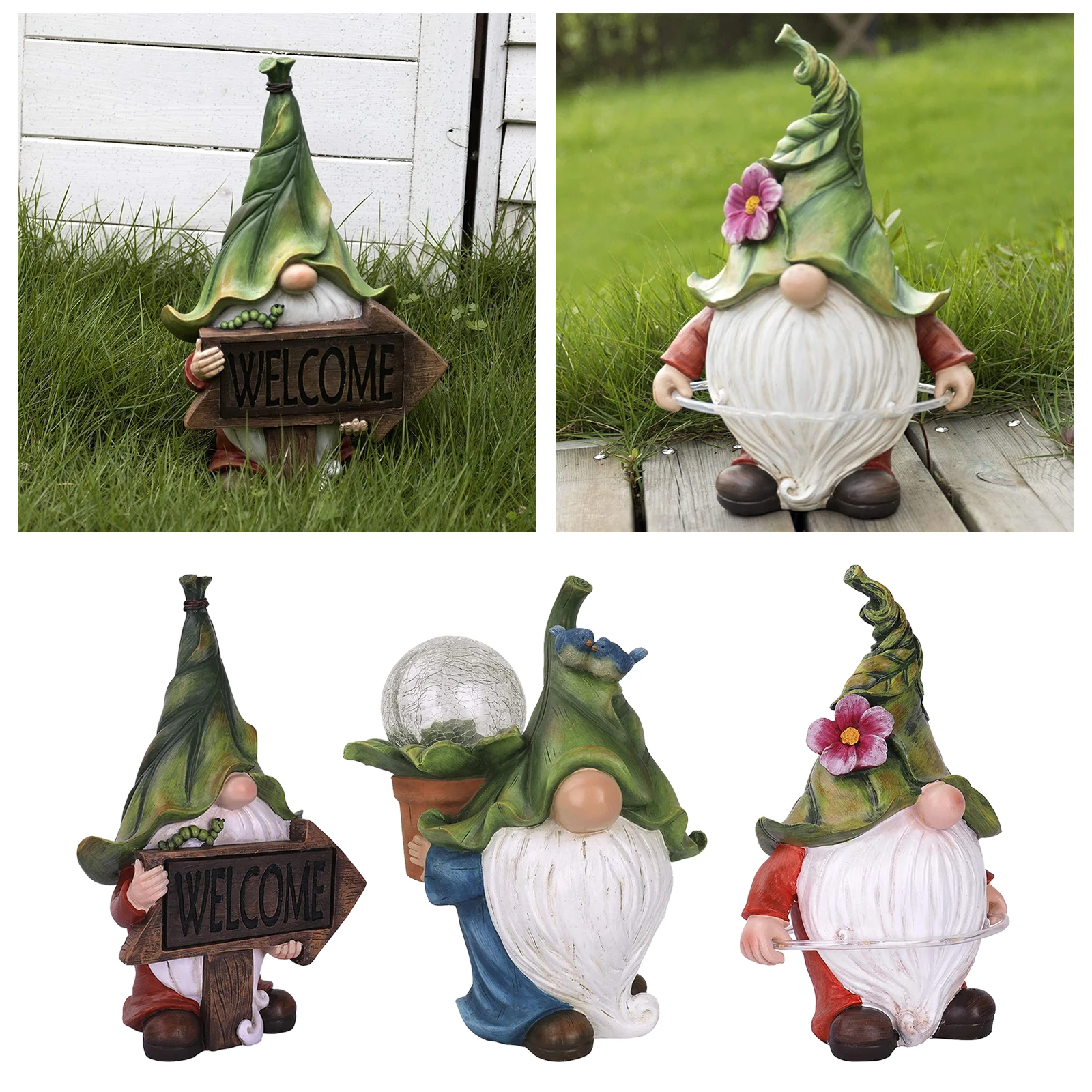 

Gnome Solar Garden Statue Gnome Figurine Lawn 's Day Decorative