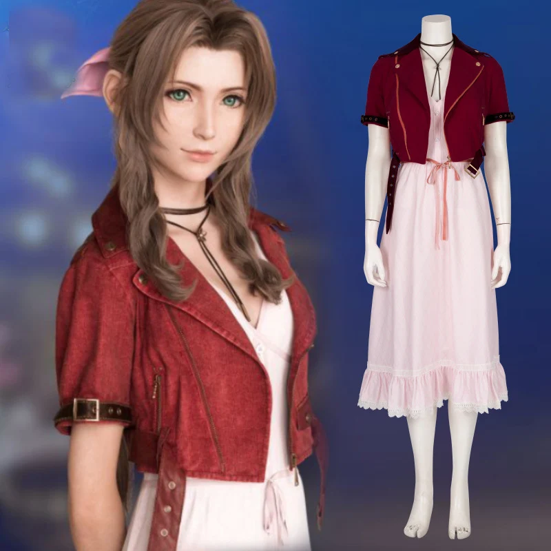 

Игра Final Fantasy VII Косплей Aerith Gainsborough костюм нарядное платье юбка костюмы на Хэллоуин для женщин Карнавальный костюм для взрослых