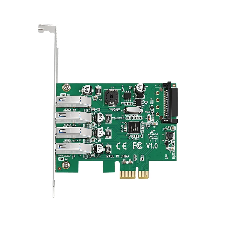 5 Гбит/с 4 порта USB 3 0 концентратор для PCI-E PCIe 1X плата расширения с SATA разъем питания