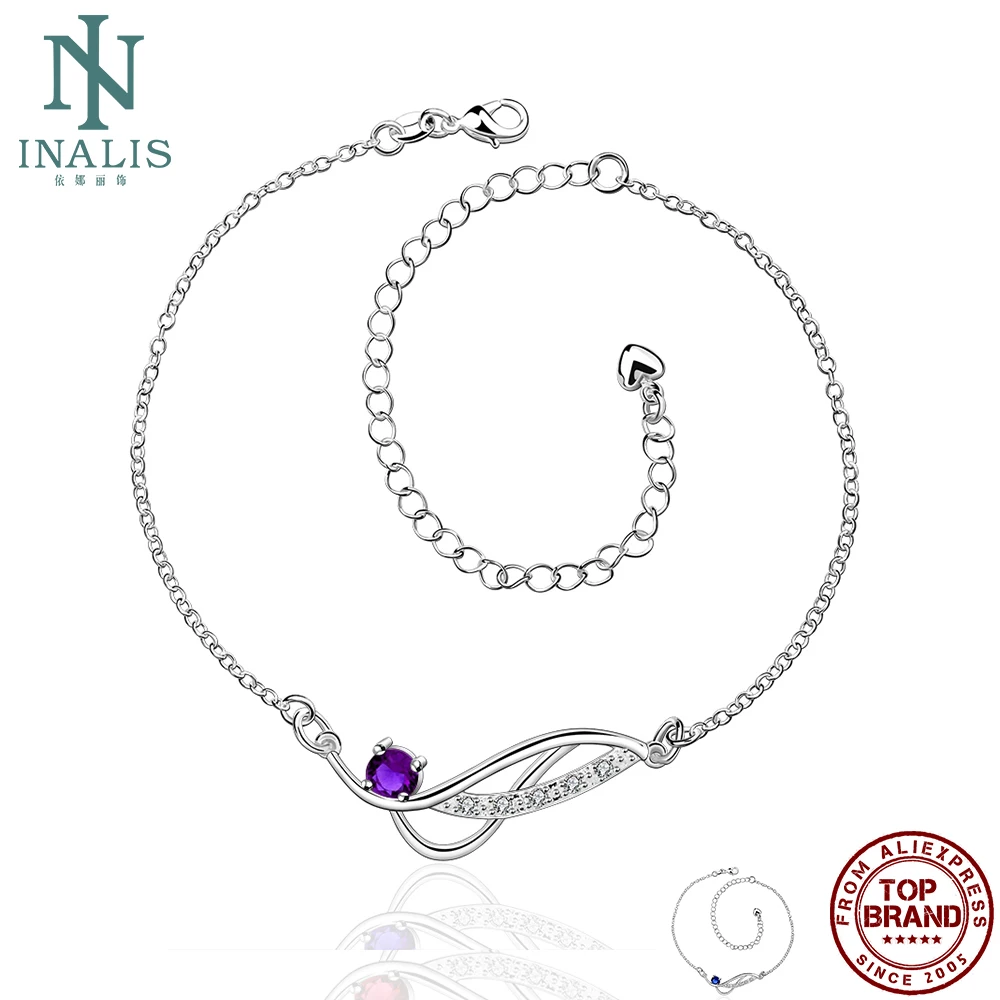 

INALIS Women Anklets Geometric Minimalist Style Clear Zircon Anklet Bracelet Fashion Jewelry Engagement Party To Girlfriend Gift
