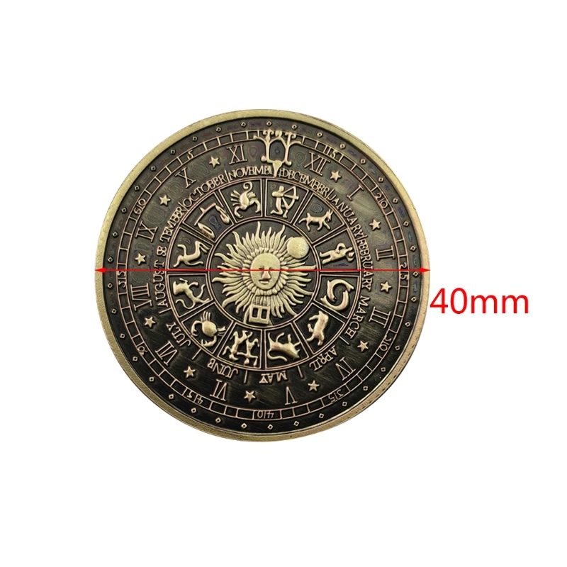 

Finger Coin Europe and America Tarots Bronze Commemorative Coin Constellation Feng Shui Lucky Love Coin Wishing Coin