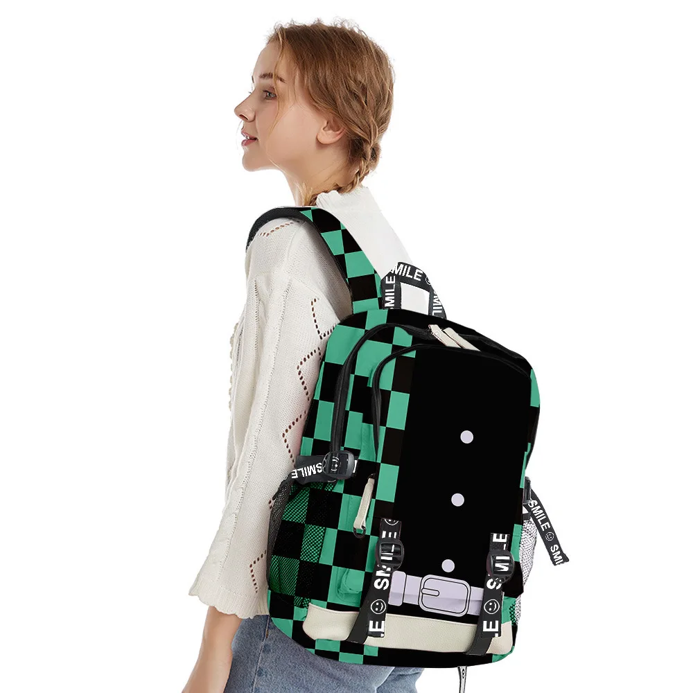 

Yong Fashion Men Women Taptop Backpacks Demon Slayer Kimetsu No Yaiba Teenage Boys Girls Students School Bags Oxford Waterproof