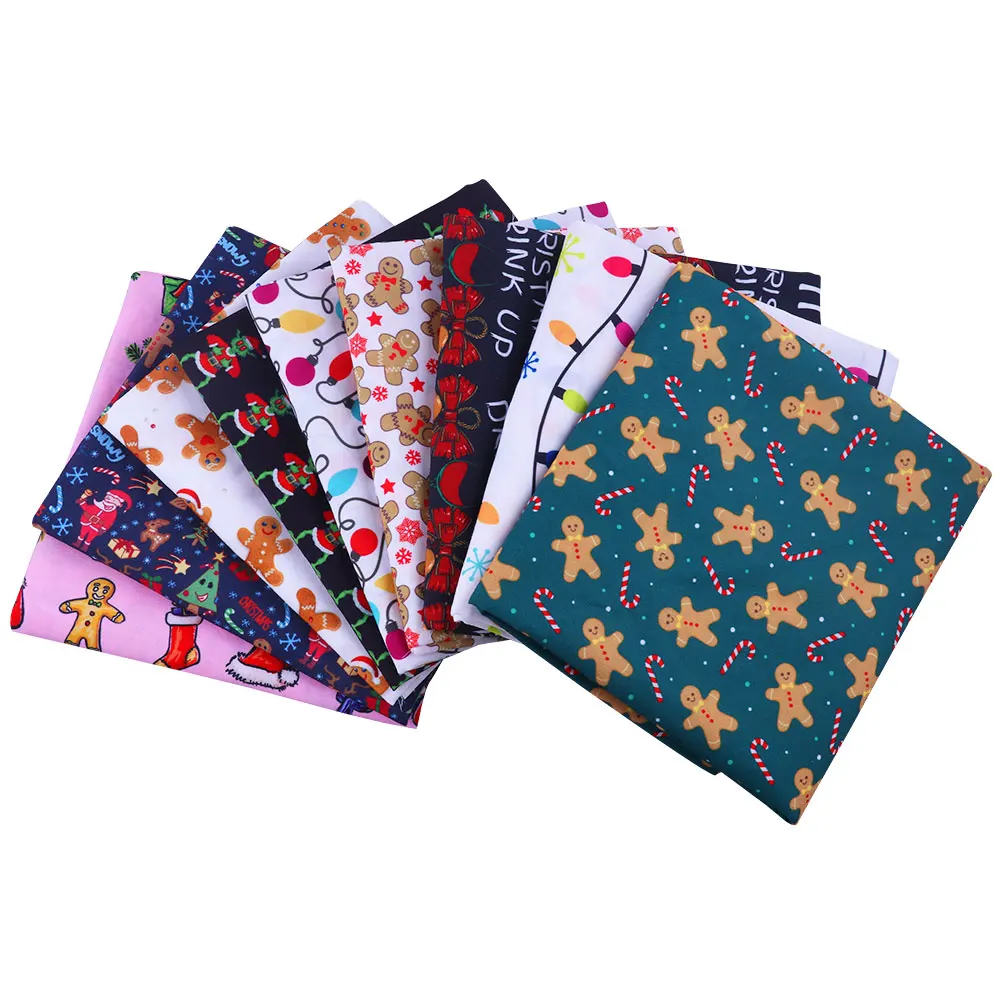 

50*145CM Christmas Polyester cotton Fabric Patchwor Printed for Tissue Kids Home Textile for Sewing Doll Dress Curtain