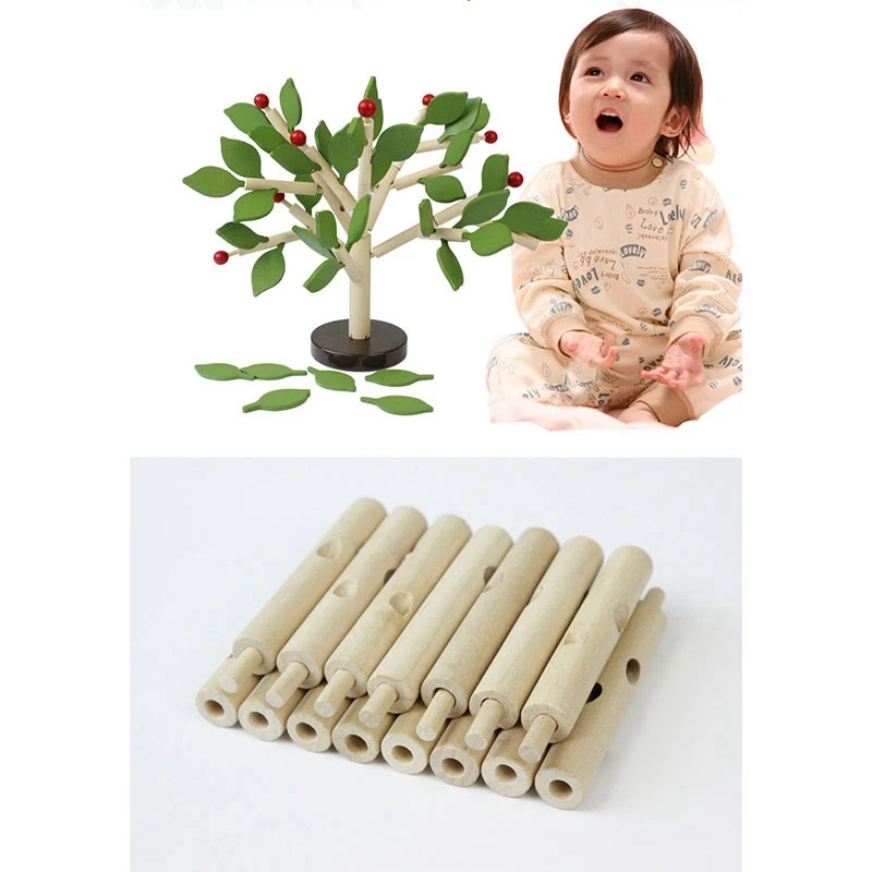 

Wooden Fight Inserting Leaves Childhood Education DIY Handmade Vertical Wooden Disassembly and Assembly Educational Toys