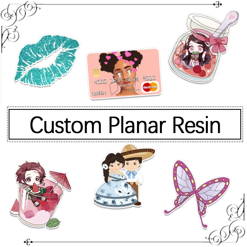

50pcs cartoon custom planar resin character planar resin