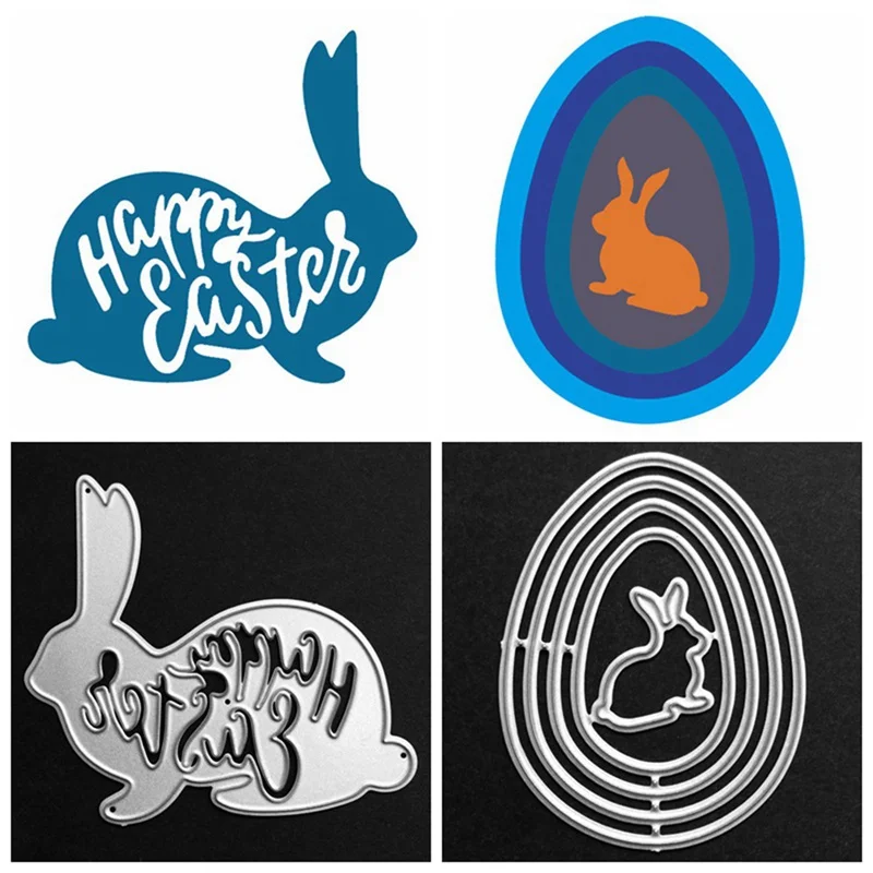 Металлические Вырубные штампы Счастливой Пасхи форма кролик яйцо конфеты