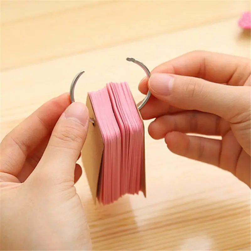 

100 Pages Notepad Word Study Card Portable Memo Pad Loose Leaf Notes DIY Notepad Empty Page Blank Kraft Paper