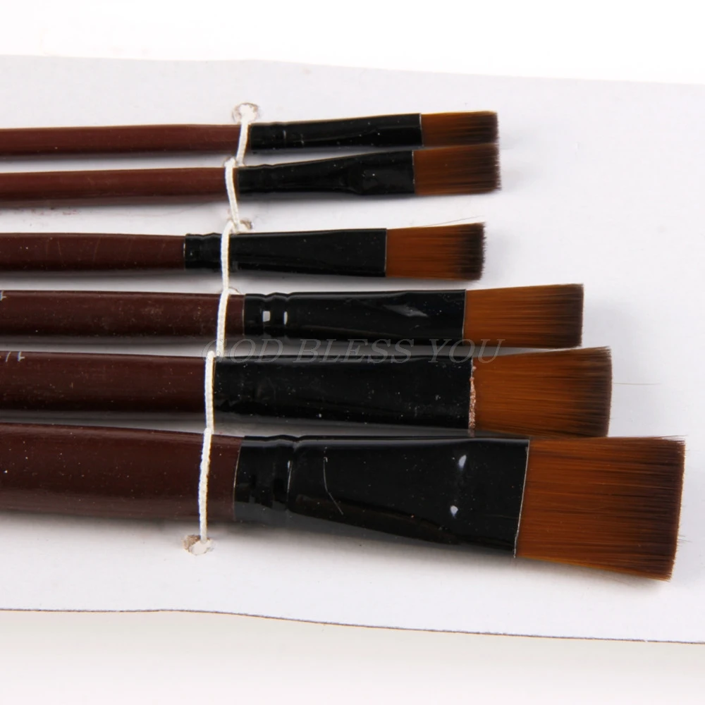 Нейлоновые акриловые масляные гуашевые щетки для художников набор акварельных