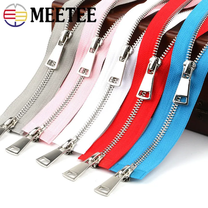 Женская металлическая молния двойные слайдеры самоблокирующаяся длинная сделай