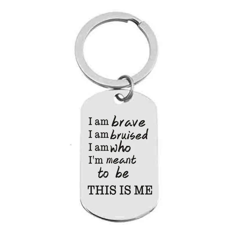 

This Is Me Keychain Necklace, The Greatest Showman Musical Song Lyrics Quote Pendant Necklace Keychain