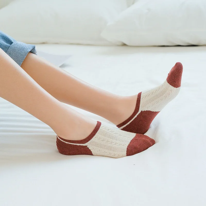 5 пар/лот носки женские зимние Харадзюку корейский стиль Япония невидимые