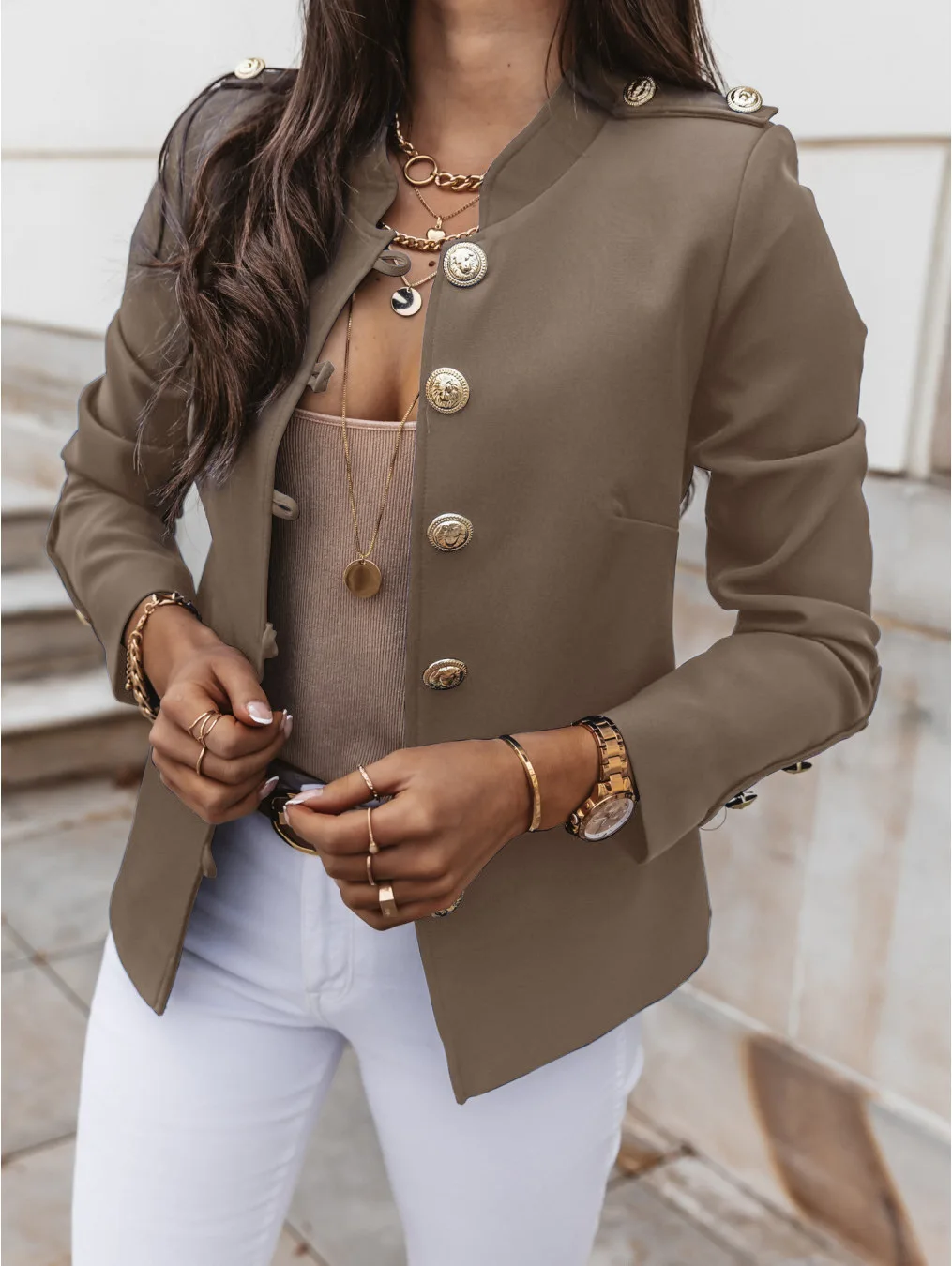 

Women's Autumn Outwear Long Sleeve Single-Breasted Elegant Female Blazer Fashion Steertwear Vacation Female Small Suits