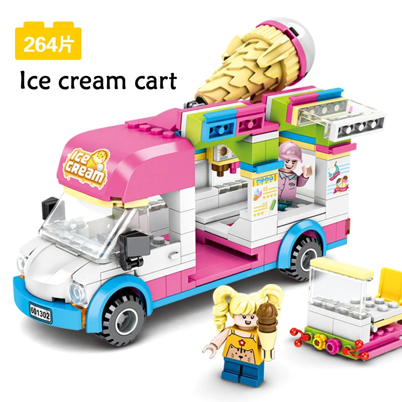 

Compatible Big Particle Building Blocks Children Gifts Set DIY Street View Layout Of Burger Beverage Shop Bricks Toy
