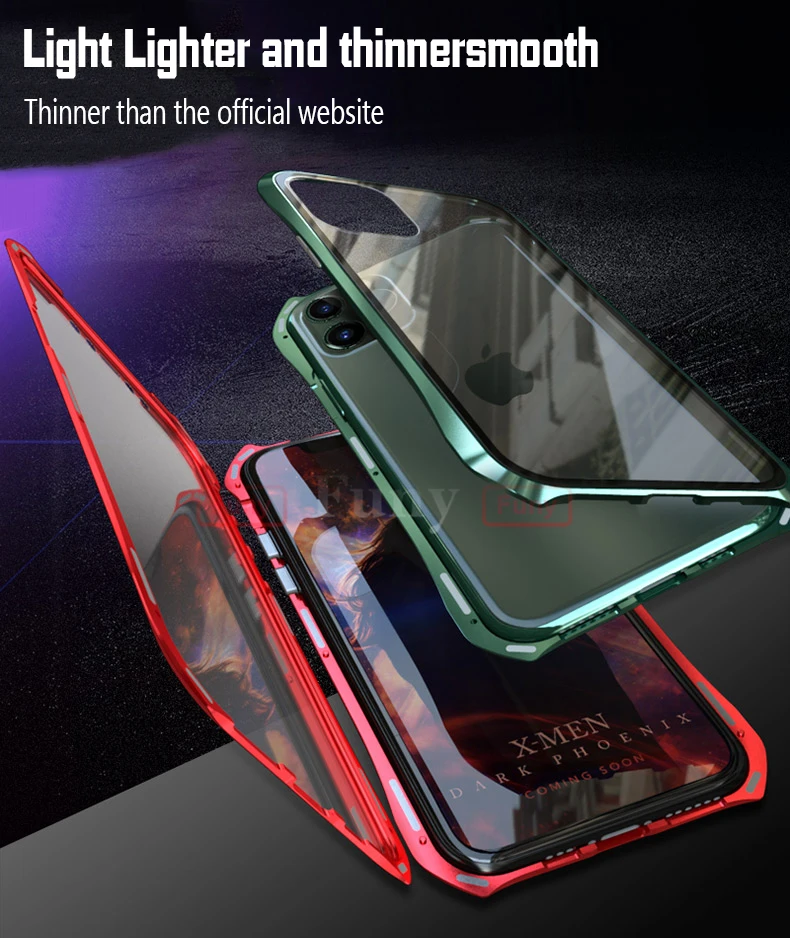 Для iPhone11 Pro Max Чехлы Магнитный чехол для iPhone 11 чехол 360 металлический чехол для телефона полное покрытие чехол для телефона iPhone11 Pro