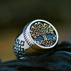 Кольцо в скандинавском стиле Celtics Knotwork Viking с деревом жизни, ювелирное изделие в винтажном стиле из нержавеющей стали