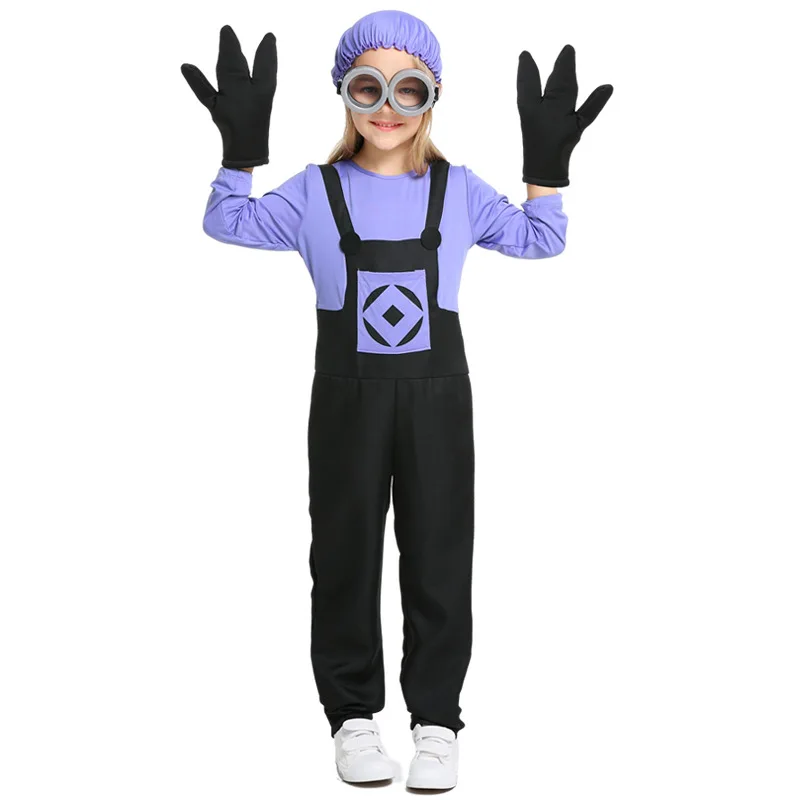 

Women Girls Cartoon Anime Character Purple Jumpsuit Kids Halloween Cosplay Costumes Children Party Role Play Dress Up Outfit