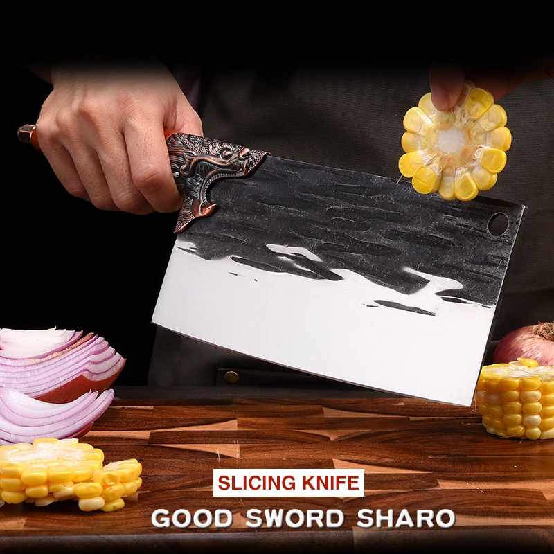 Нож шеф-повара традиционный китайский кованый Кливер нож для нарезки овощей с