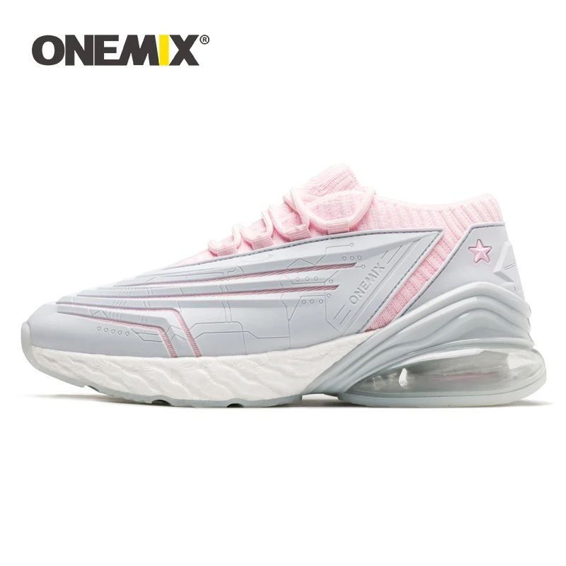 

ONEMIX Women Casual Shoes Leather Sneakers Shock Absorption Cushion Outdoor Trainers Jogging Platform Flat Sport Tennis Shoes