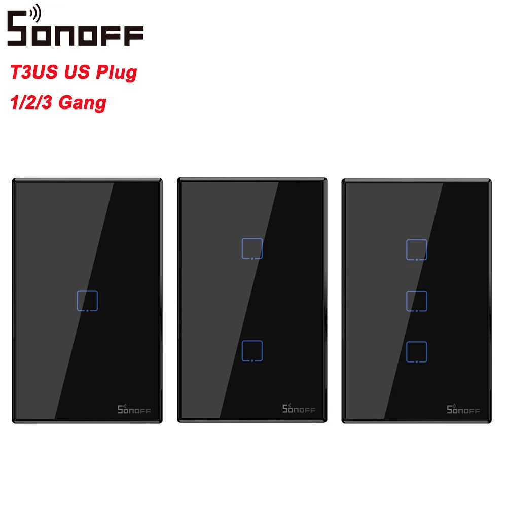 Интеллектуальный выключатель света SONOFF T3 Smart Wi Fi настенный светильник нам