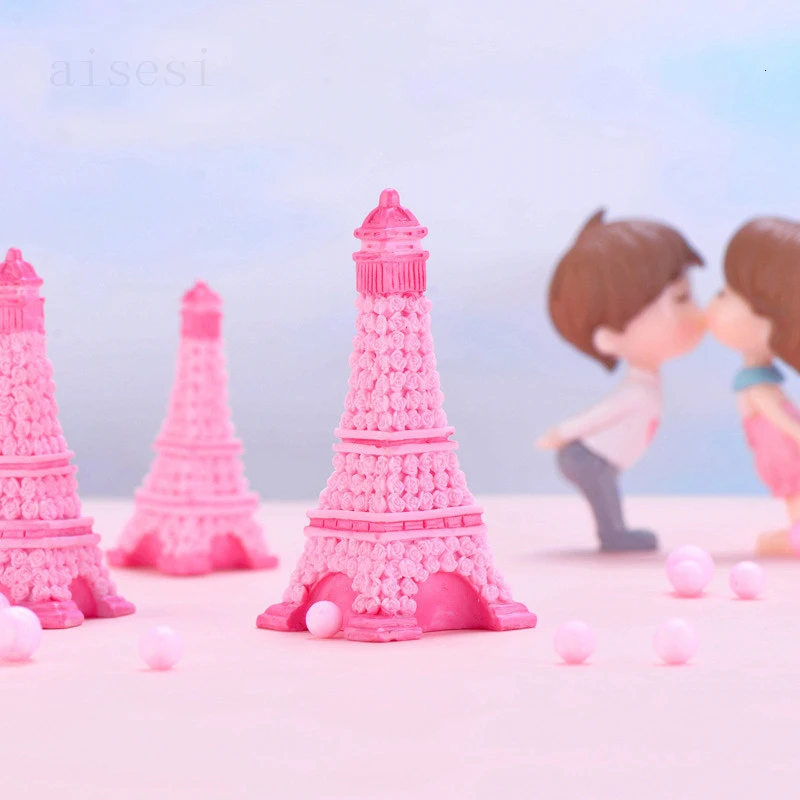 1 шт. Eiffe Tower Смола ремесло миниатюрные фигурки сказочные садовые украшения бонсай