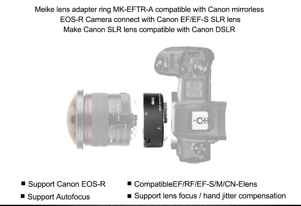 

Meike, Canon EF/MK-EFTR-A/RFMount, Canon