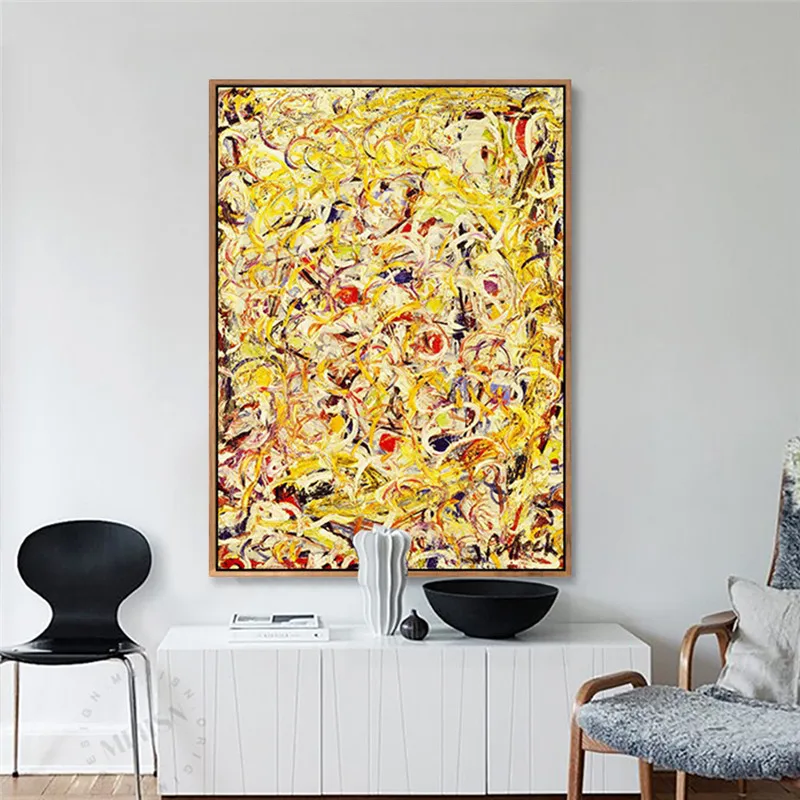 Мерцающее вещество Джексон Поллок плакаты и принты холст абстрактный спрей для