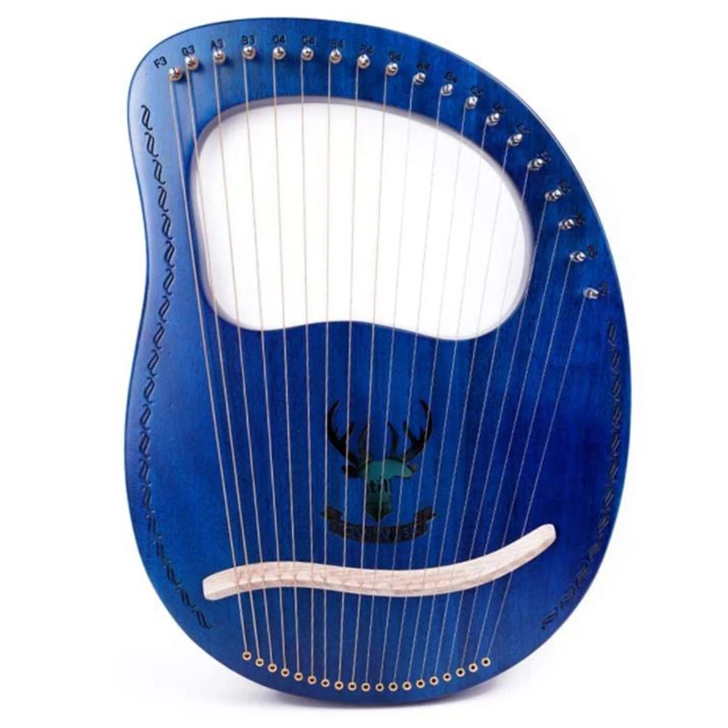 

Lyre Harp,Greek Violin,Mahogany 19-String Small Harp with Tuning Wrench Portable Solid Wood Harp for Music Beginners,Etc