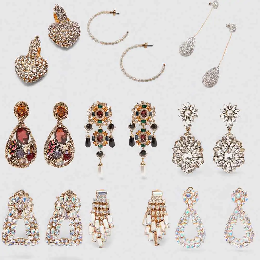 Серьги подвески ZA в форме сердца женские ювелирные украшения для ушей стиле бохо