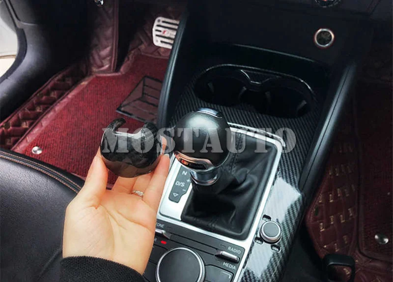 Центральная консоль для Audi A3 S3 из углеродного волокна ручка переключения передач
