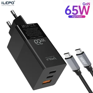 ilepo gan 65w usb c charger quick charge qc4 0 pd3 0 usb c with 100w cable type c fast usb charger for macbook iphone12 samsung free global shipping