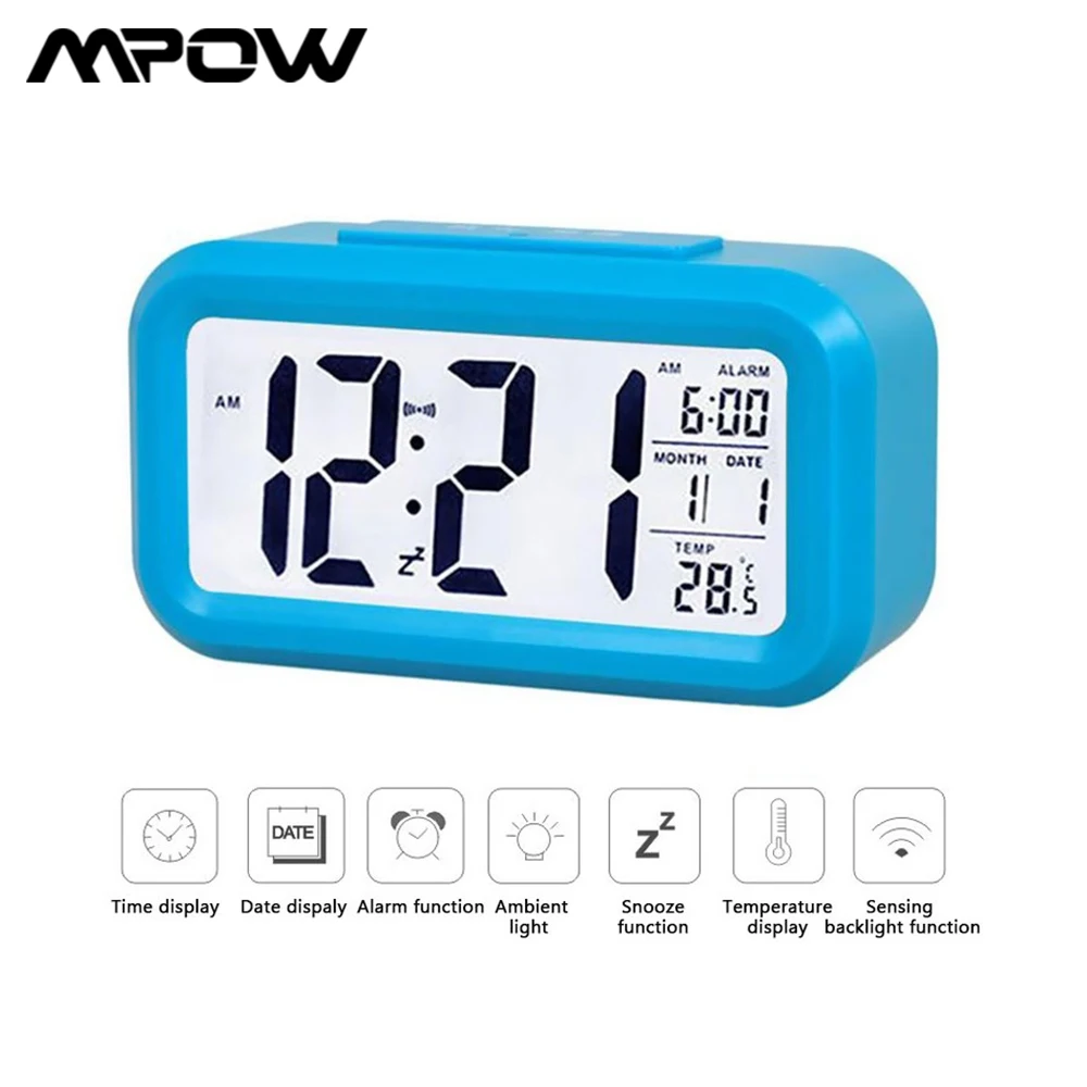 Умный ЖК цифровой будильник с функцией повтора даты и температуры подсветкой