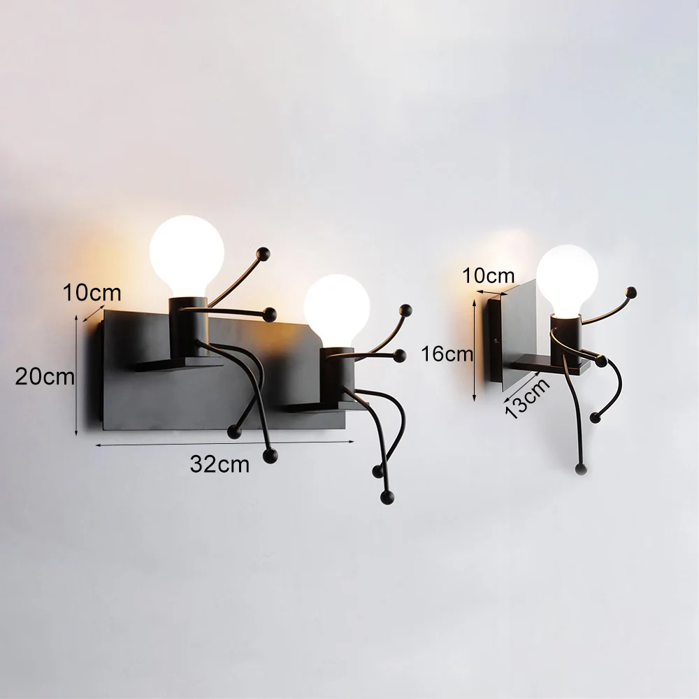 Настенный светильник в виде куклы из мультфильма металлический светодиодный