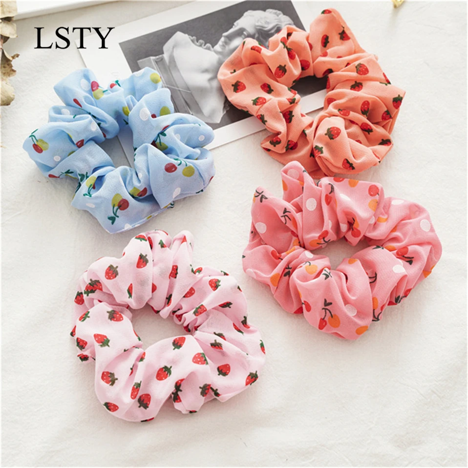 

Creative New Fruit Large Intestine Hair Ring Strawberry Cherry Tie Head Release Ring Female Hair Accessories