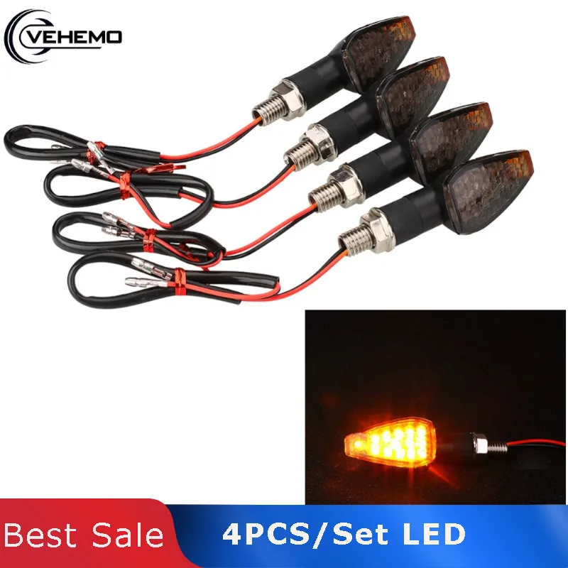 4 шт. универсальные поворотники для мотоцикла 14 светодиосветодиодный|motorbike turn