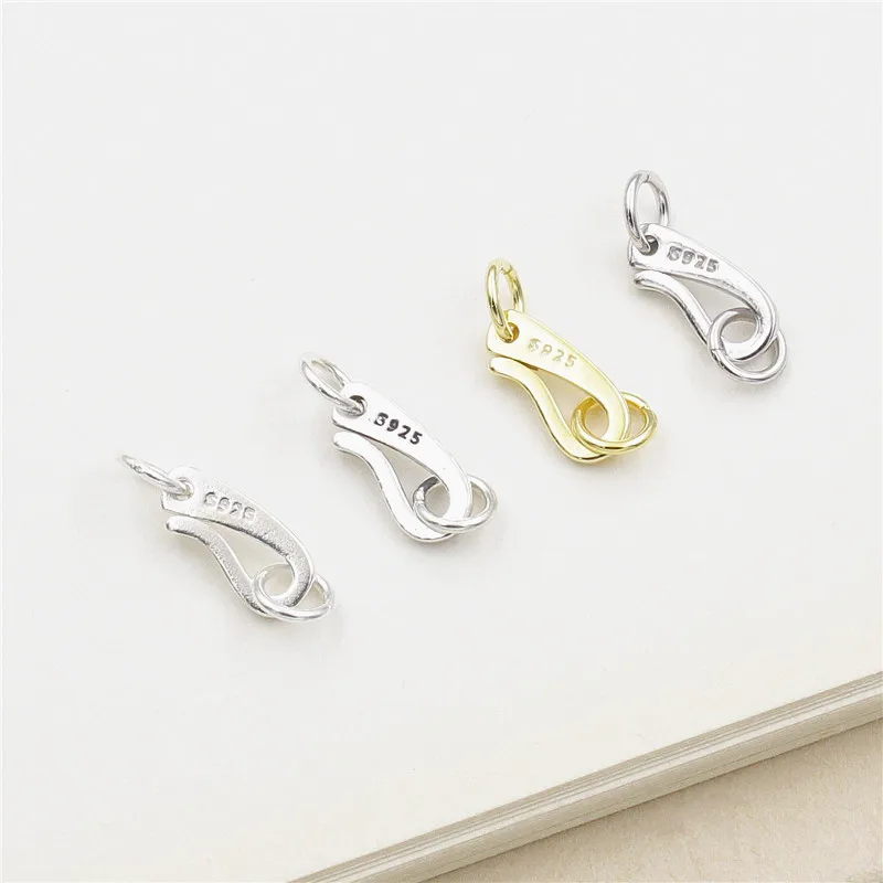 1Set 925 Sterling Silver Solid Clasps Hooks Connector for DIY Bracelet Necklace Making Fine Jewelry Finding |