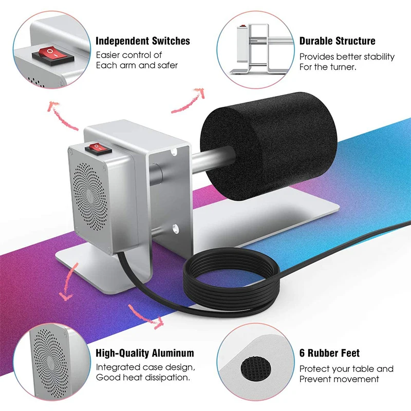 

Cup Spinner Cuptisserie Turner DIY Silent Motor Cup Turner for Crafts Tumbler, Cup Spinner Machine Cup Turner for Crafts Tumbler