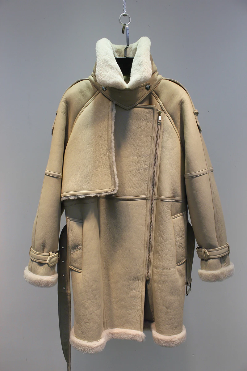 2021 Женское зимнее модное роскошное пальто из овечьего меха мериноса|Женские