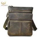 Роскошная Мужская Дизайнерская винтажная сумка-мессенджер через плечо Crazy Horse, 8-дюймовая Сумка для планшета, школьная сумка для студентов, 302