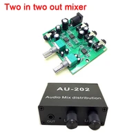 stereo audio mixer two input two output sound source volume control for headphone power amplifiers 2 way
