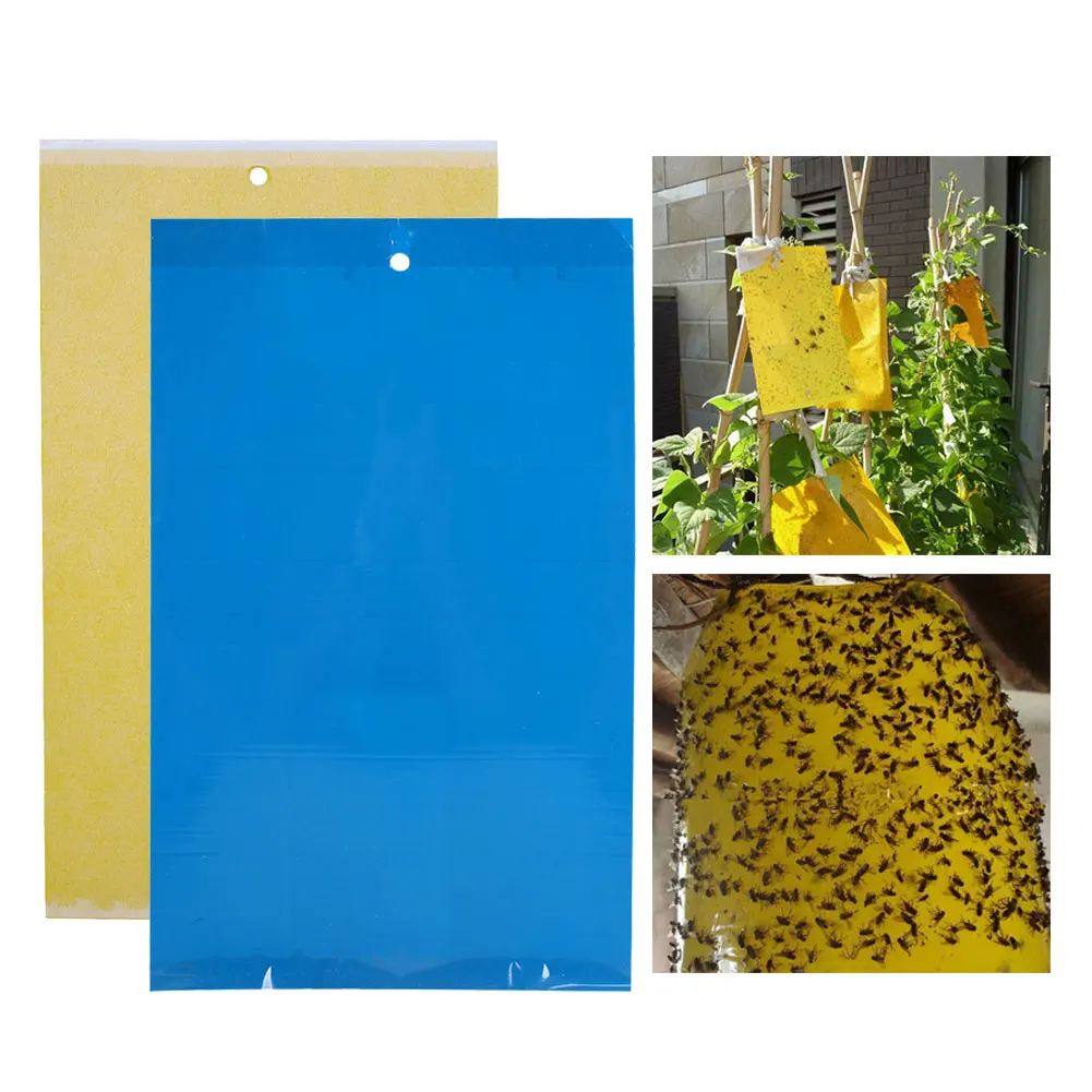 Paper Fly Trap Board Leaf Miners Fungus Gnats Tree Vegetable Garden Flies Traps Hanging Home for OutDoor Insects Killer Aphids | Дом и сад