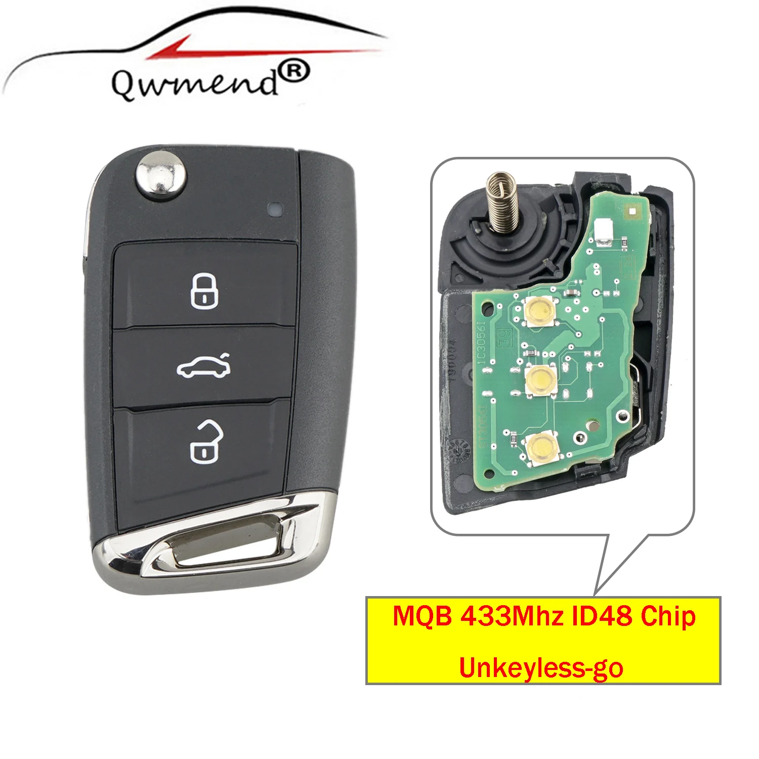 Умный пульт дистанционного управления QWMEND с чипом ID48 434 МГц для Volkswagen MQB Golf VII 7 MK7