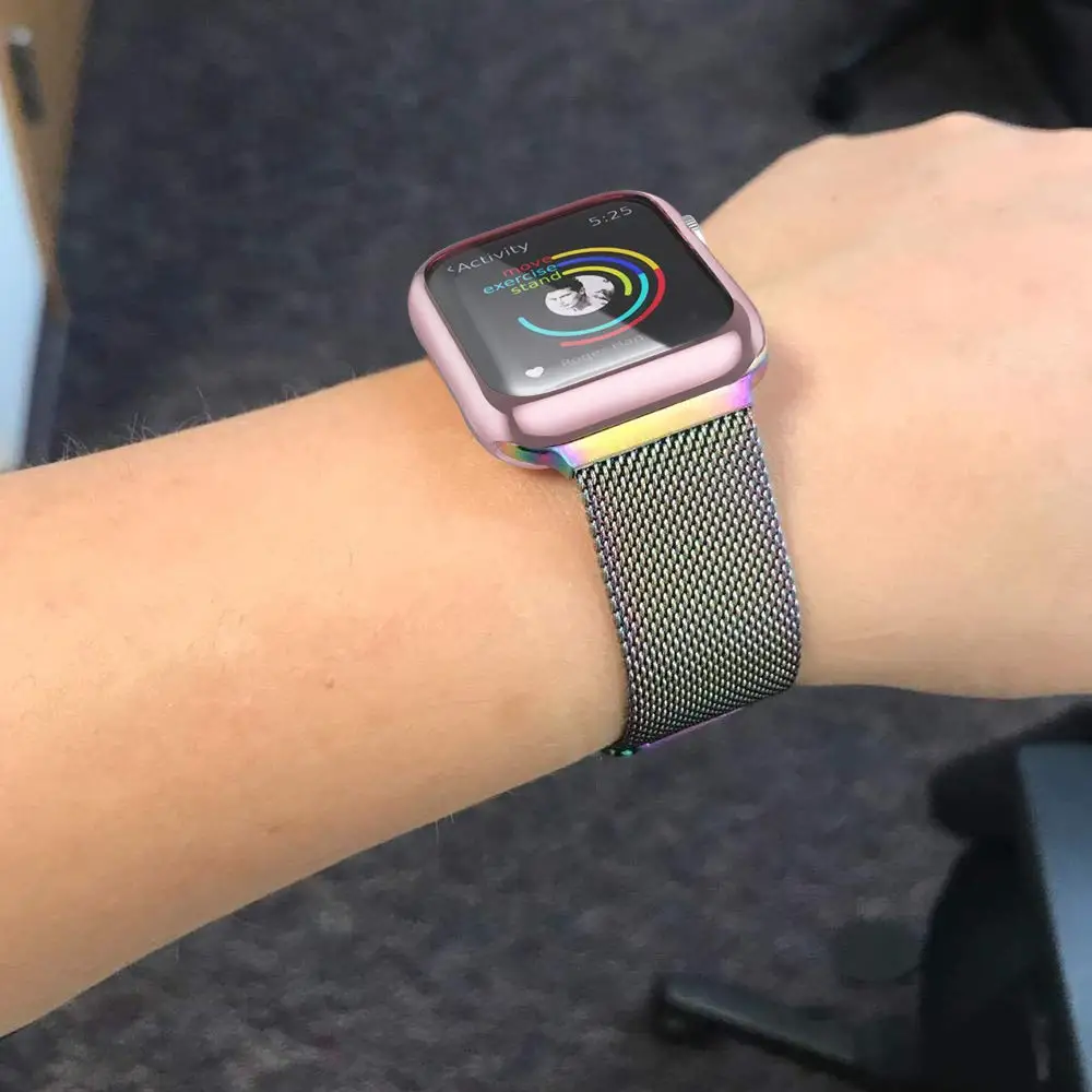 Чехол + ремешок для Apple Watch браслет iWatch 5 4 3 se 6 40 42/44 мм | Наручные часы