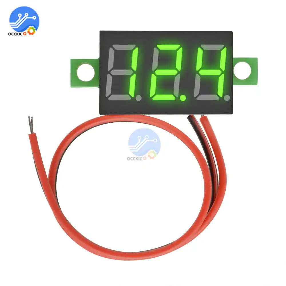 0 36 дюймовый мини светодиодный цифровой вольтметр Зеленая панель измеритель