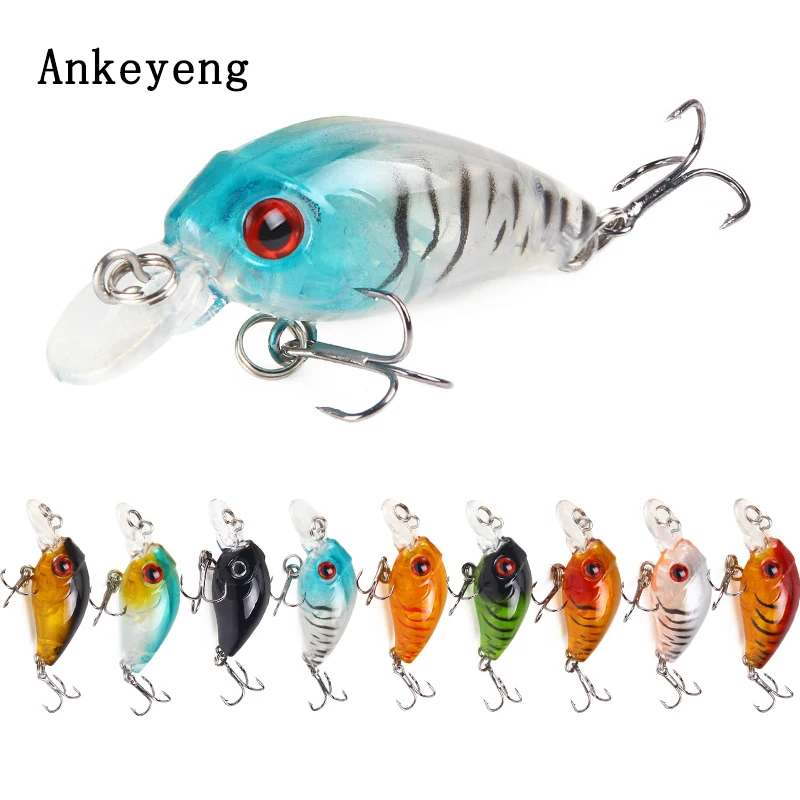 Ankeyeng мини Crankbait 4 5 см 3 г Chubby Spinner Topwater искусственная жесткая приманка воблеры Minnow