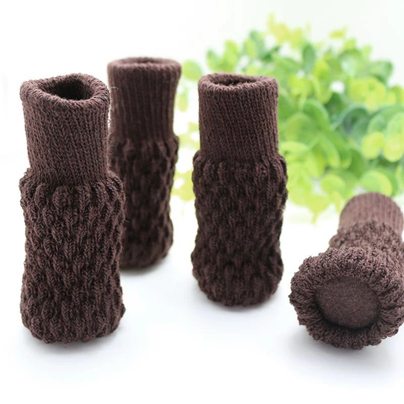 4 шт. носки для ног стула тканевые перчатки защита пола вязаные шерстяные