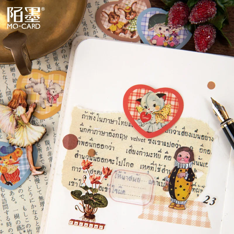 

46 pcs/box Showa Doll Series Decorative Stationery Cartoon Stickers Scrapbooking DIY Diary Album Stick Lable